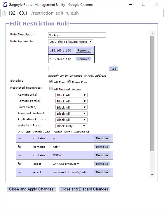 Restriction Example