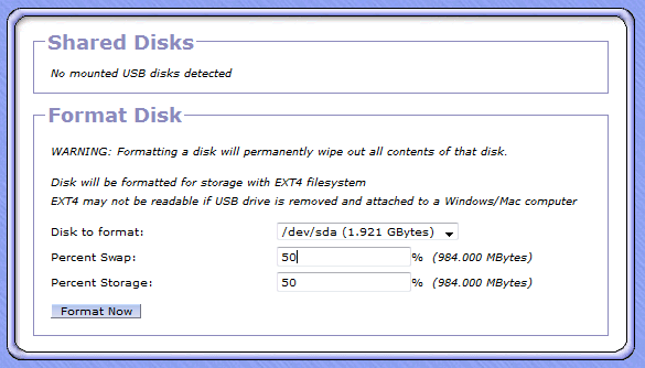 Setting up the partitions.