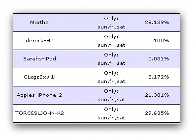 Sample of Quota's.  When an IP hits 100%, Gargoyle stops accumulating.