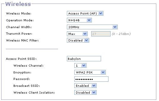 Wireless Settings