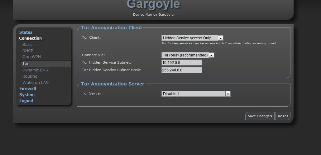 gargoyle tor configuration