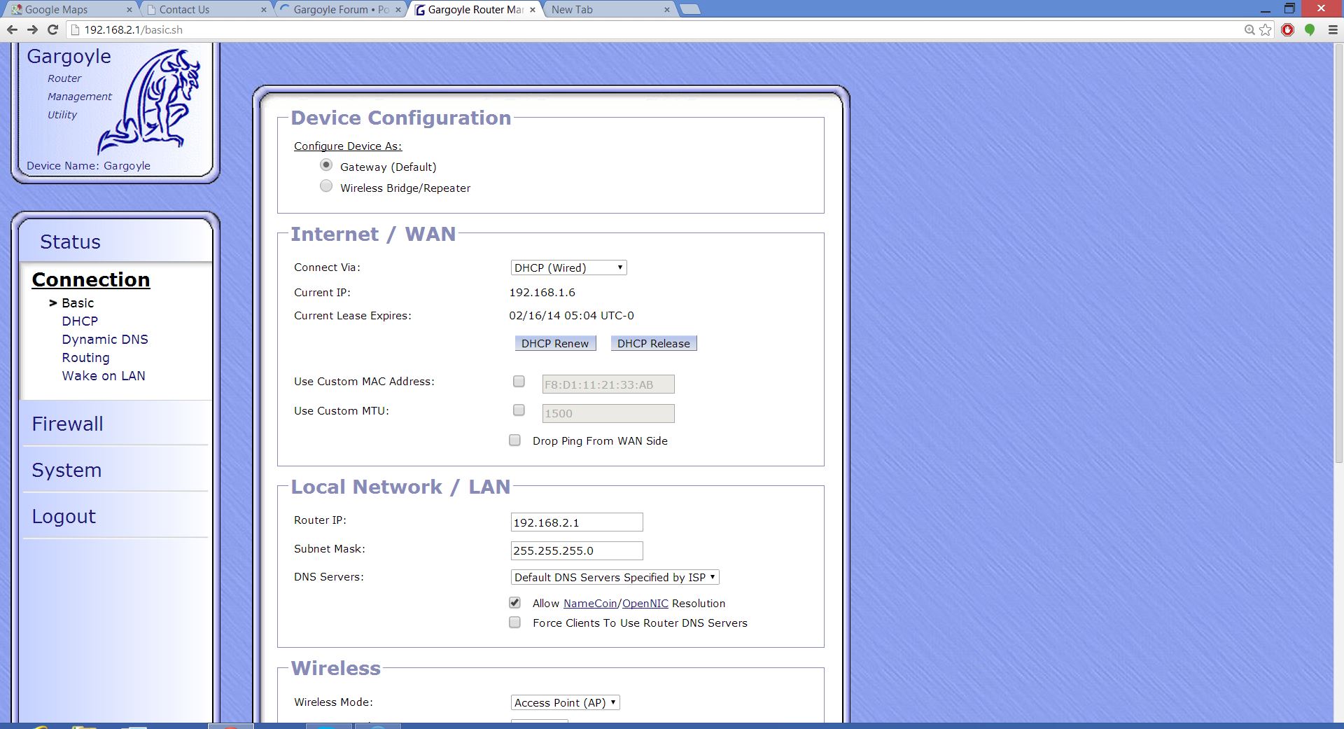 router setting